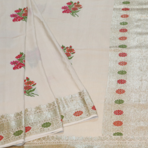 Exquisite Handloom Moonga Silk Khadi Dyeable Saree with Minakari Zari Motif
