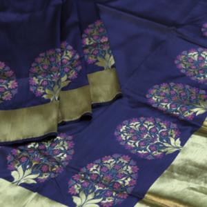 Exquisite Elegance: Handwoven Katansilk Saree with Intricate Minakari Zari Border and Palla