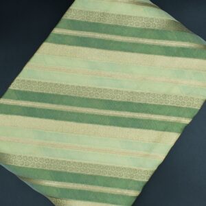 Radiant Threads: Handloom Zari Stripe Brocade Elegance